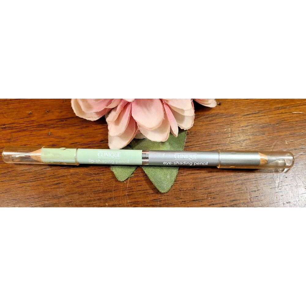 Clinique Duo Eye Shading Pencil in Charcoal Brown & Lip in Gold Apple NOS READ